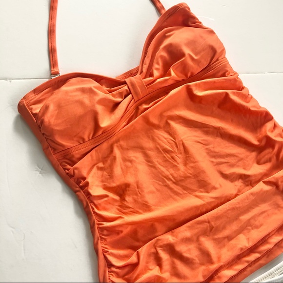 Splendid Orange and Stripe Two Piece Tank Bikini Swimsuit Small - Picture 5 of 6